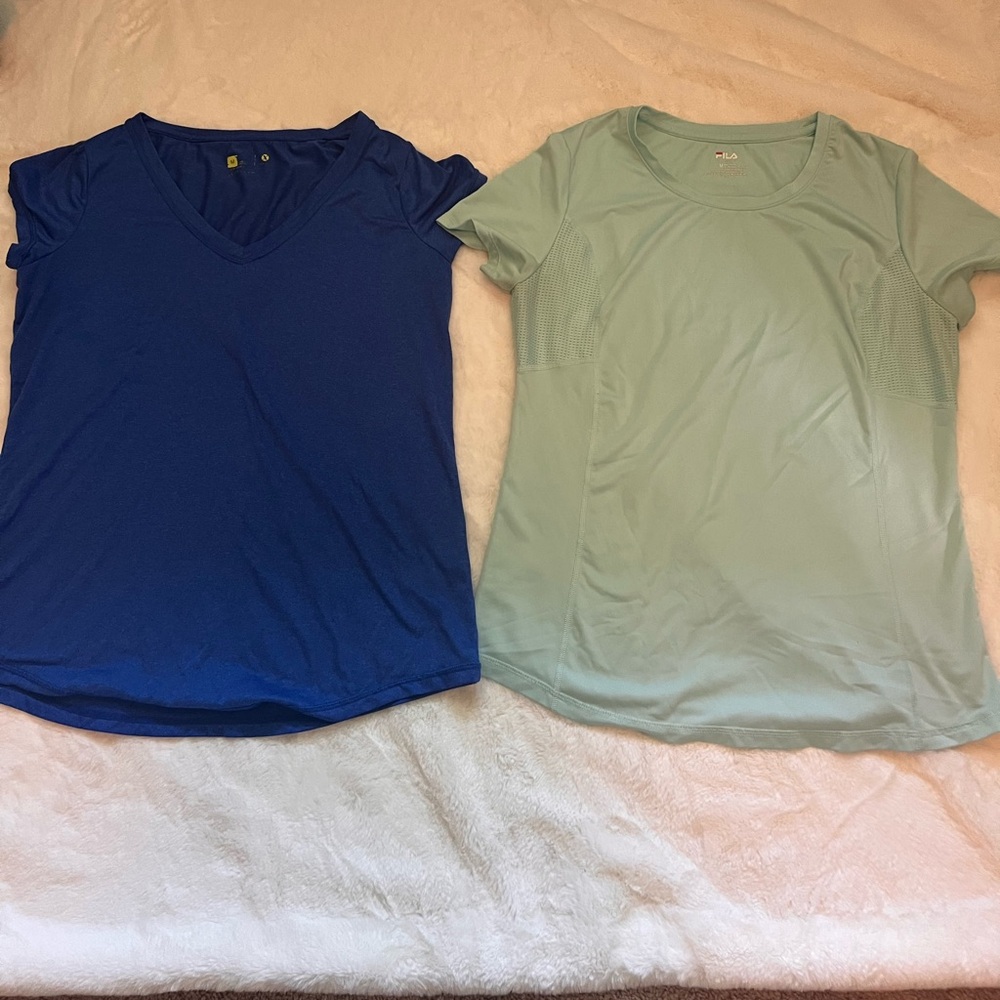 Women's Blue and Mint Short Sleeve Tees